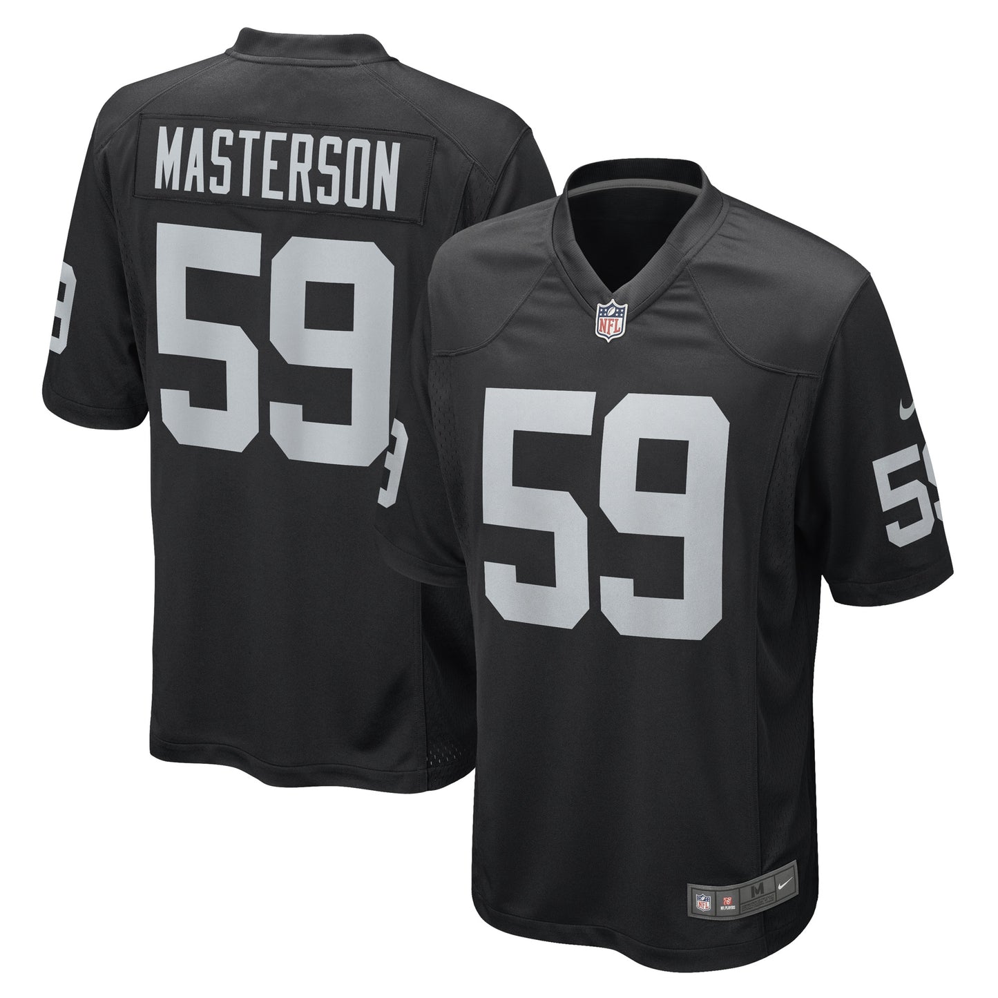 Men's Nike Luke Masterson Black Las Vegas Raiders Game Player Jersey