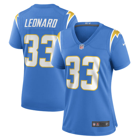 Women's Nike Deane Leonard Powder Blue Los Angeles Chargers Game Player Jersey