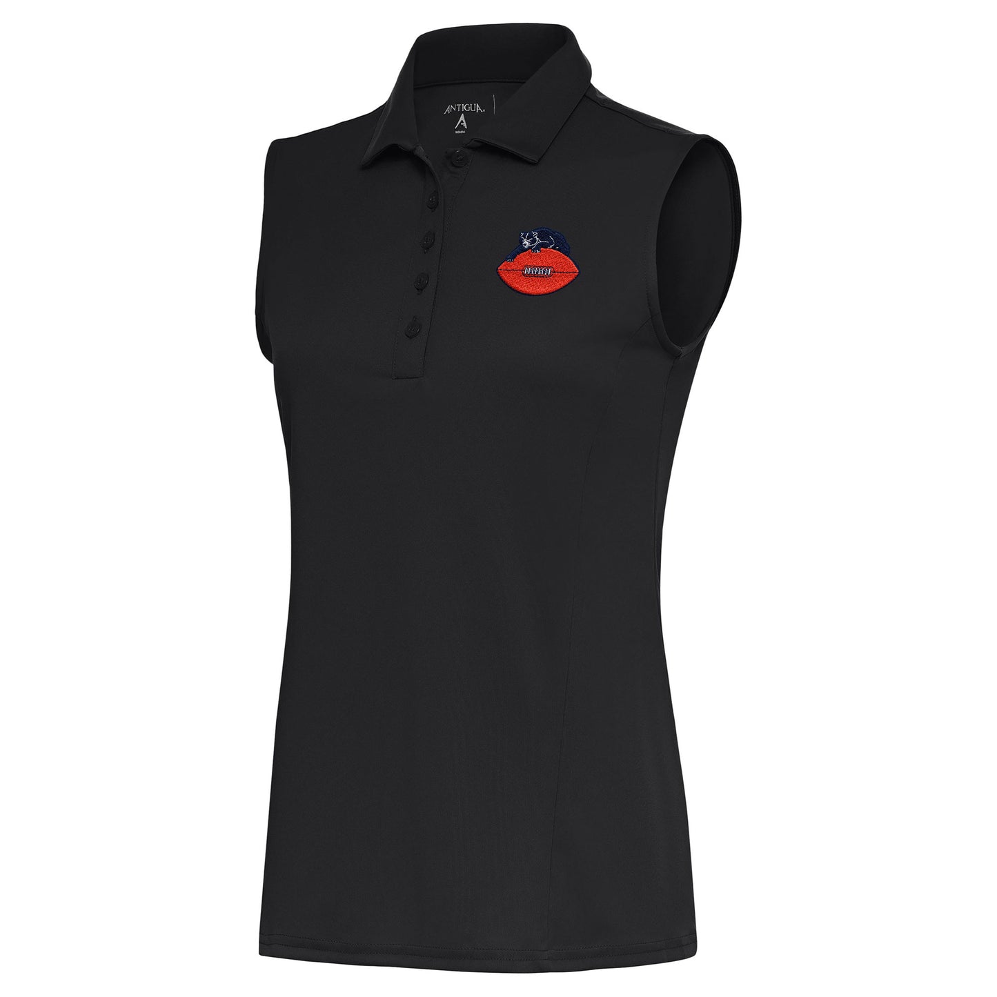 Women's Antigua Charcoal Chicago Bears Throwback Logo Sleeveless Tribute Polo