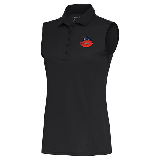 Women's Antigua Charcoal Chicago Bears Throwback Logo Sleeveless Tribute Polo