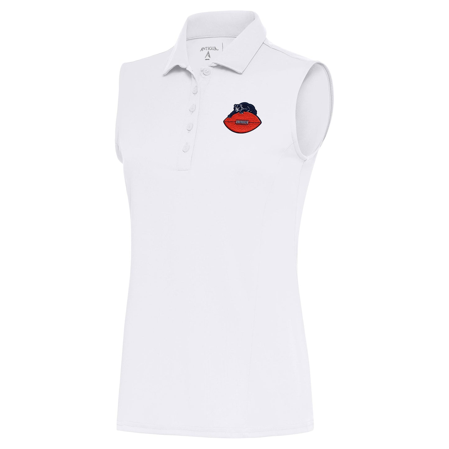 Women's Antigua White Chicago Bears Throwback Logo Sleeveless Tribute Polo
