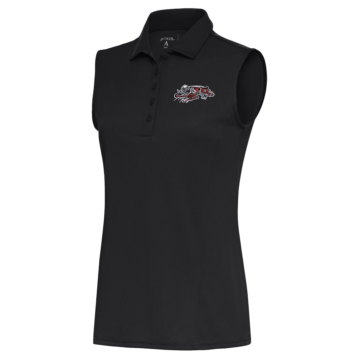 Women's Antigua Charcoal Cincinnati Bengals Throwback Logo Sleeveless Tribute Polo