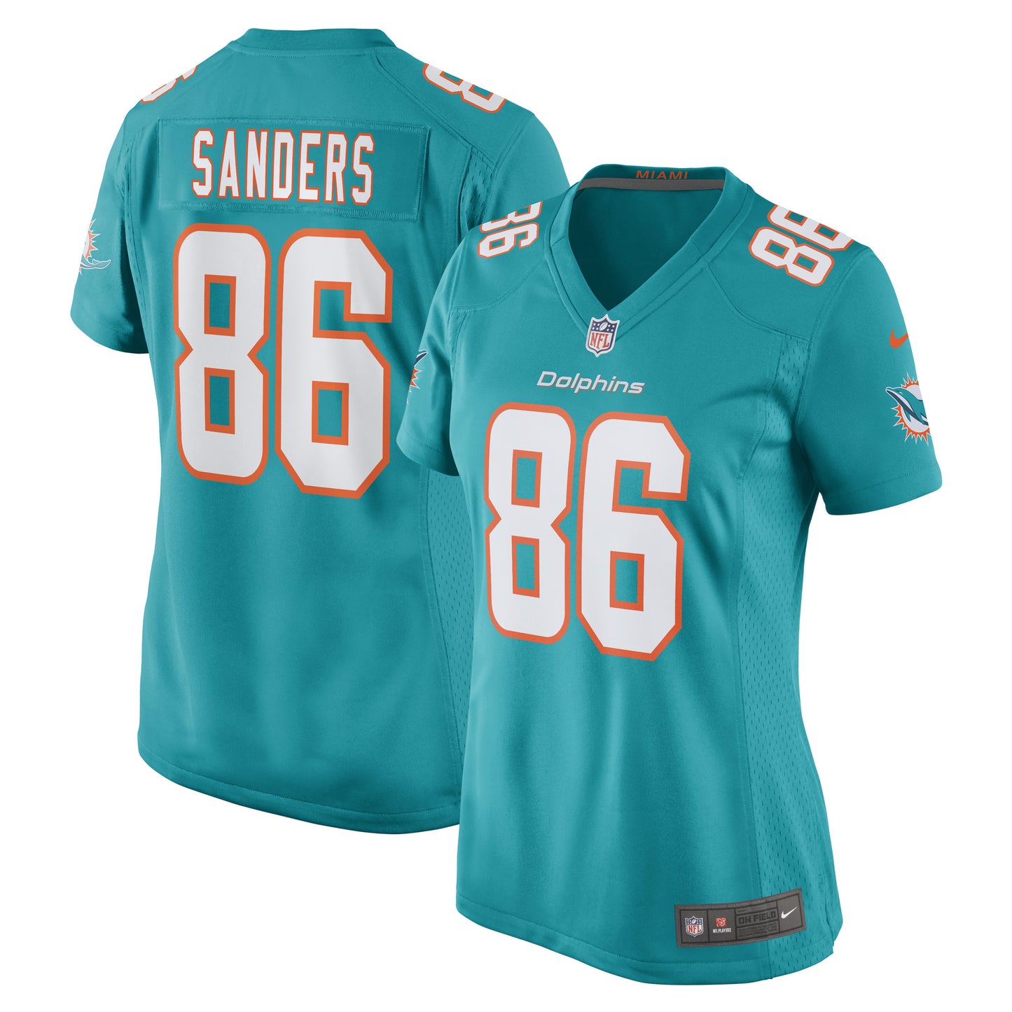 Women's Nike Braylon Sanders Aqua Miami Dolphins Game Player Jersey