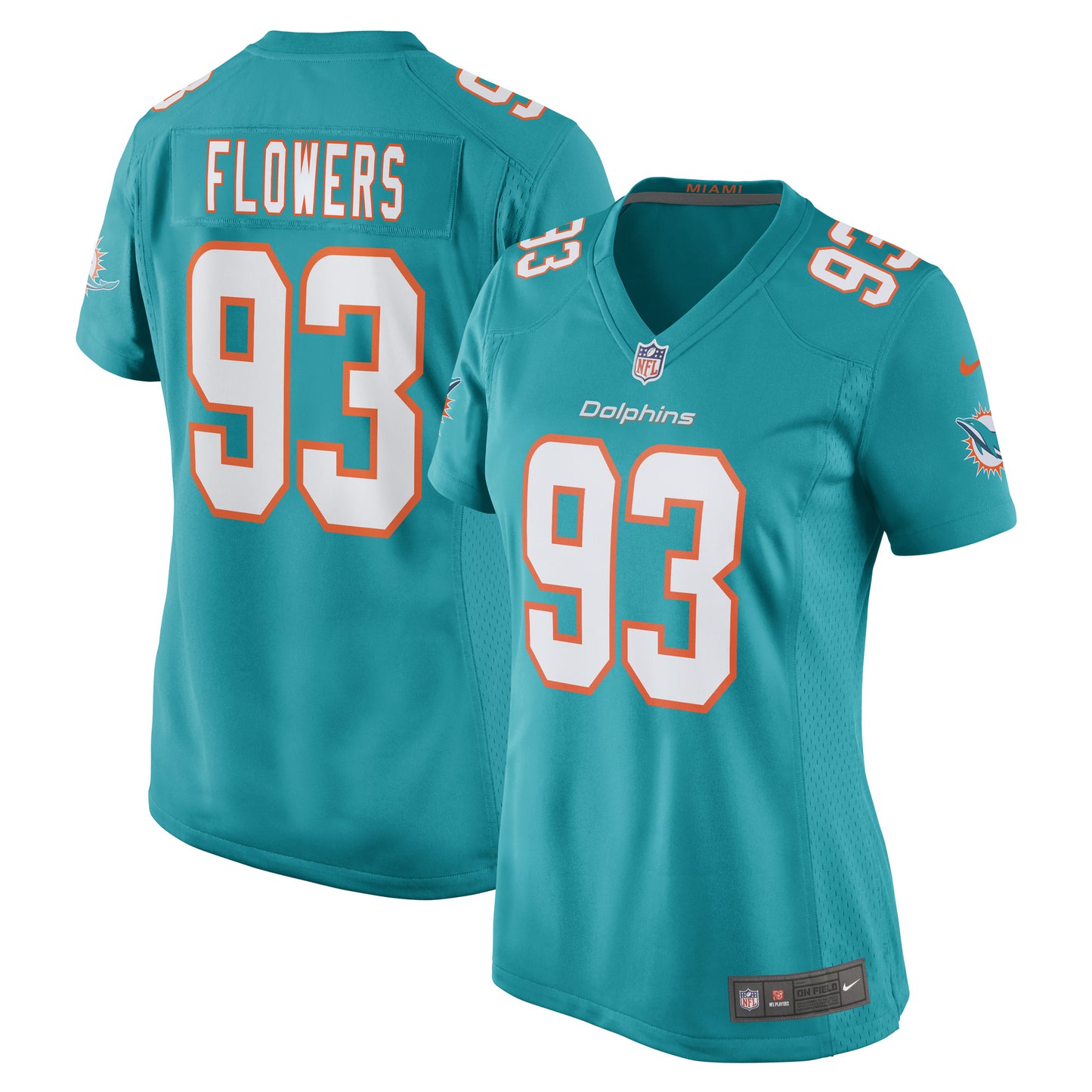 Women's Nike Trey Flowers Aqua Miami Dolphins Game Player Jersey