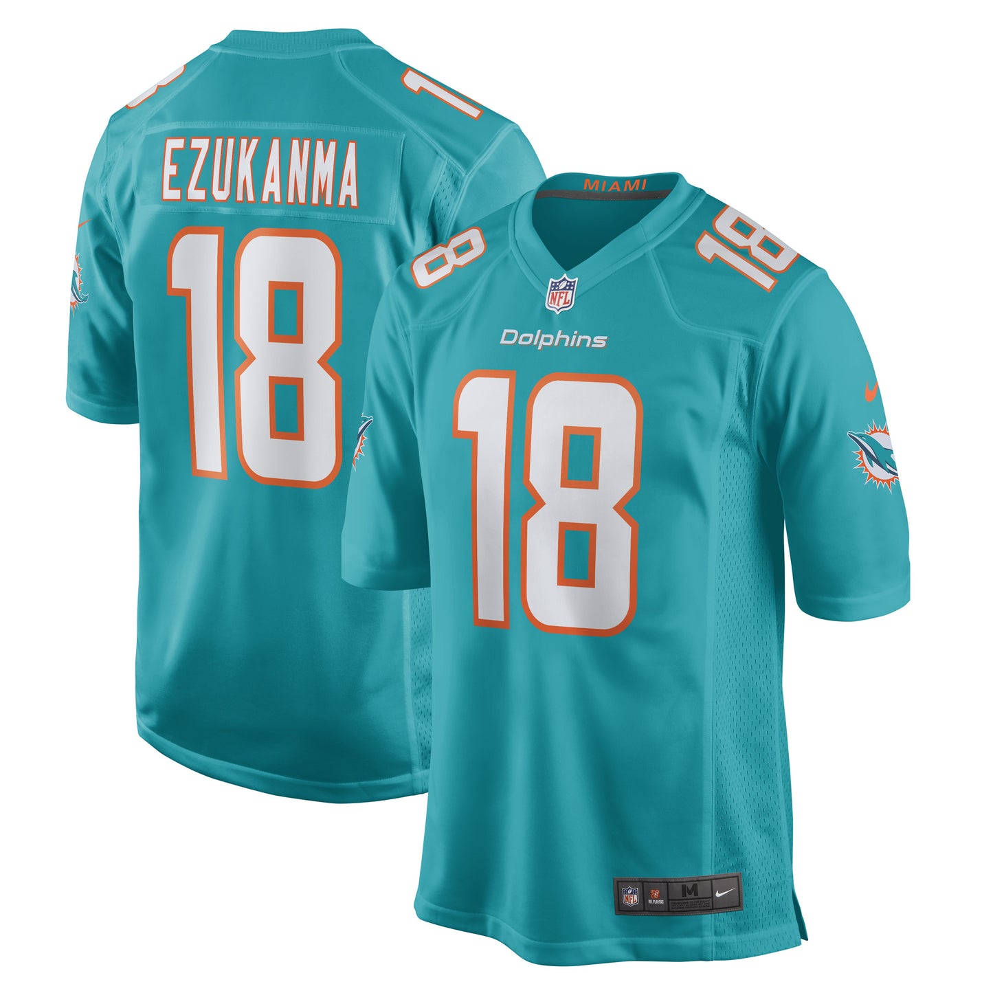 Men's Nike Erik Ezukanma Aqua Miami Dolphins Game Player Jersey