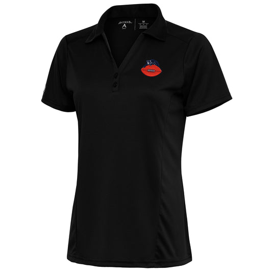 Women's Antigua Black Chicago Bears Throwback Logo Tribute Polo