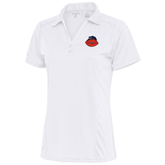 Women's Antigua White Chicago Bears Throwback Logo Tribute Polo