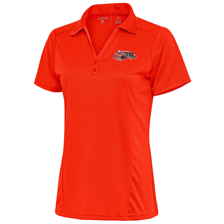 Women's Antigua Orange Cincinnati Bengals Throwback Logo Tribute Polo
