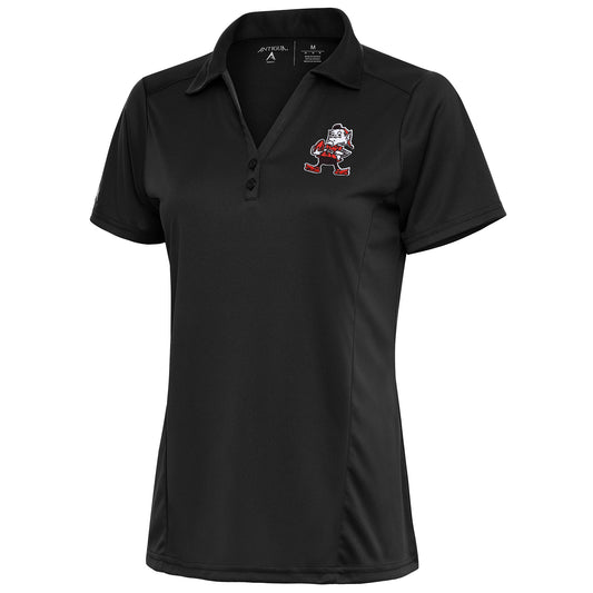 Women's Antigua Charcoal Cleveland Browns Throwback Logo Tribute Polo