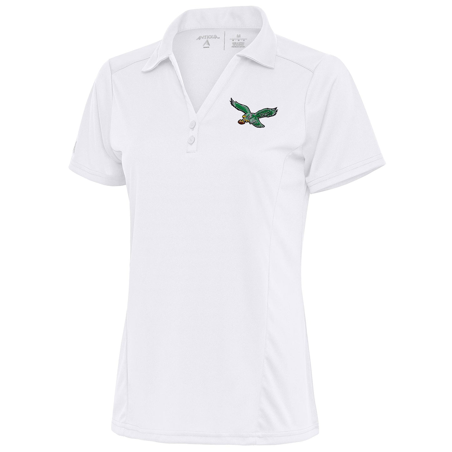 Women's Antigua White Philadelphia Eagles Throwback Logo Tribute Polo