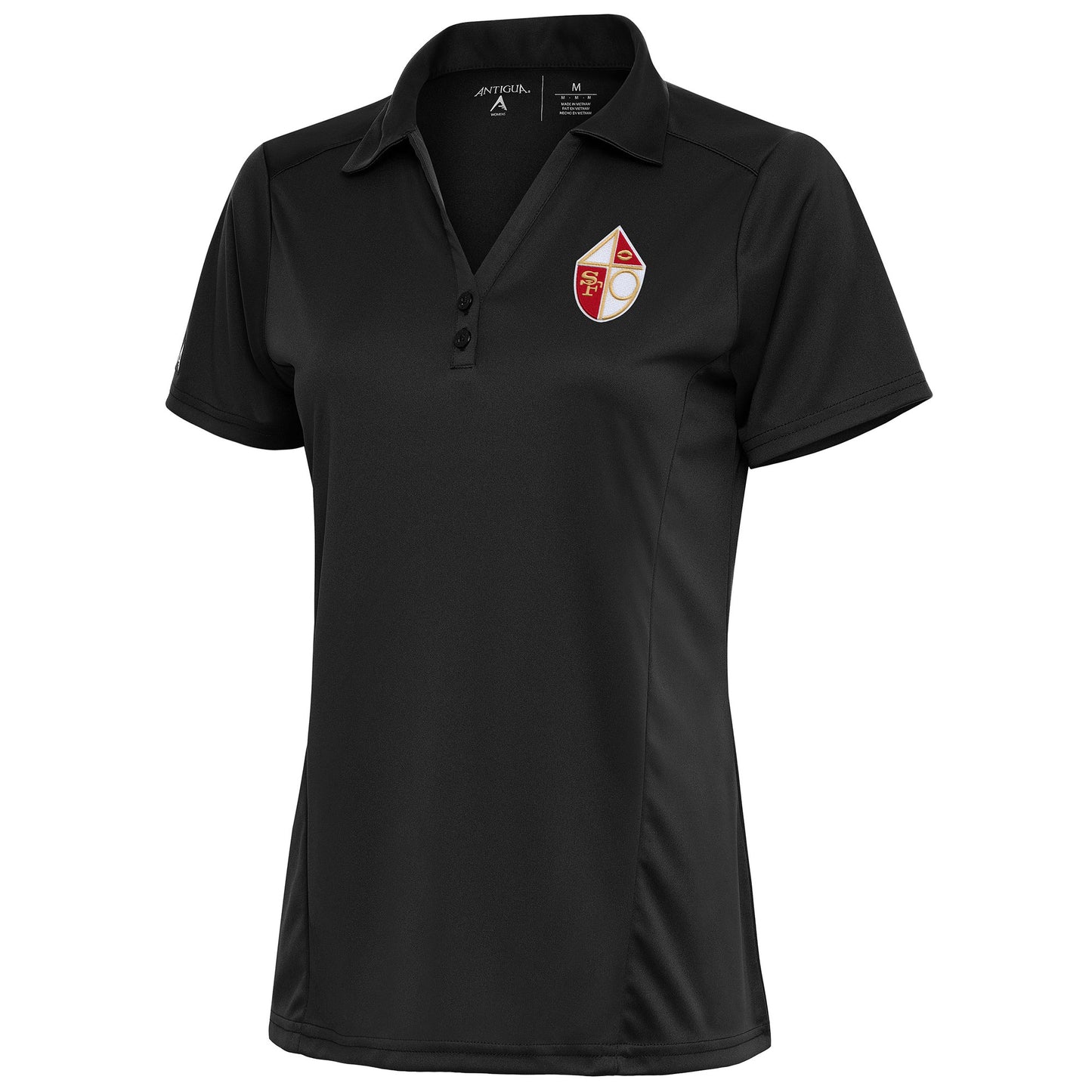 Women's Antigua Charcoal San Francisco 49ers Throwback Logo Tribute Polo