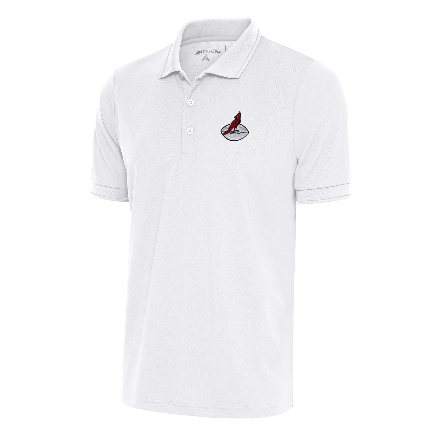 Men's Antigua White Arizona Cardinals Team Logo Throwback Affluent Big & Tall Polo