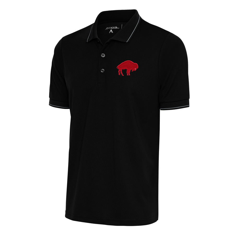Men's Antigua Black Buffalo Bills Team Logo Throwback Affluent Big & Tall Polo