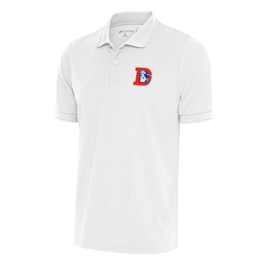 Men's Antigua White Denver Broncos Team Logo Throwback Affluent Big & Tall Polo