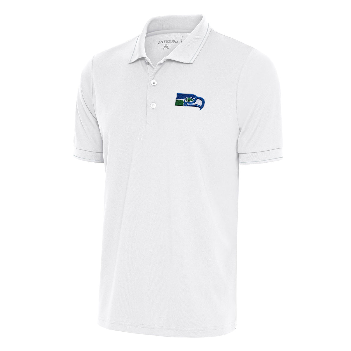 Men's Antigua White Seattle Seahawks Team Logo Throwback Affluent Big & Tall Polo