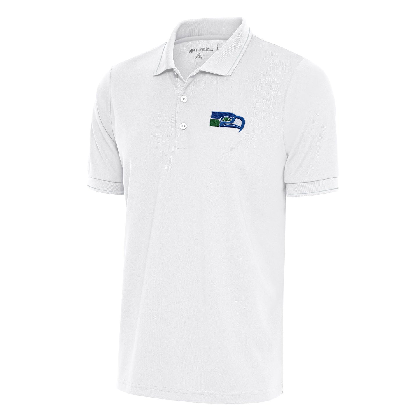 Men's Antigua White Seattle Seahawks Team Logo Throwback Affluent Big & Tall Polo