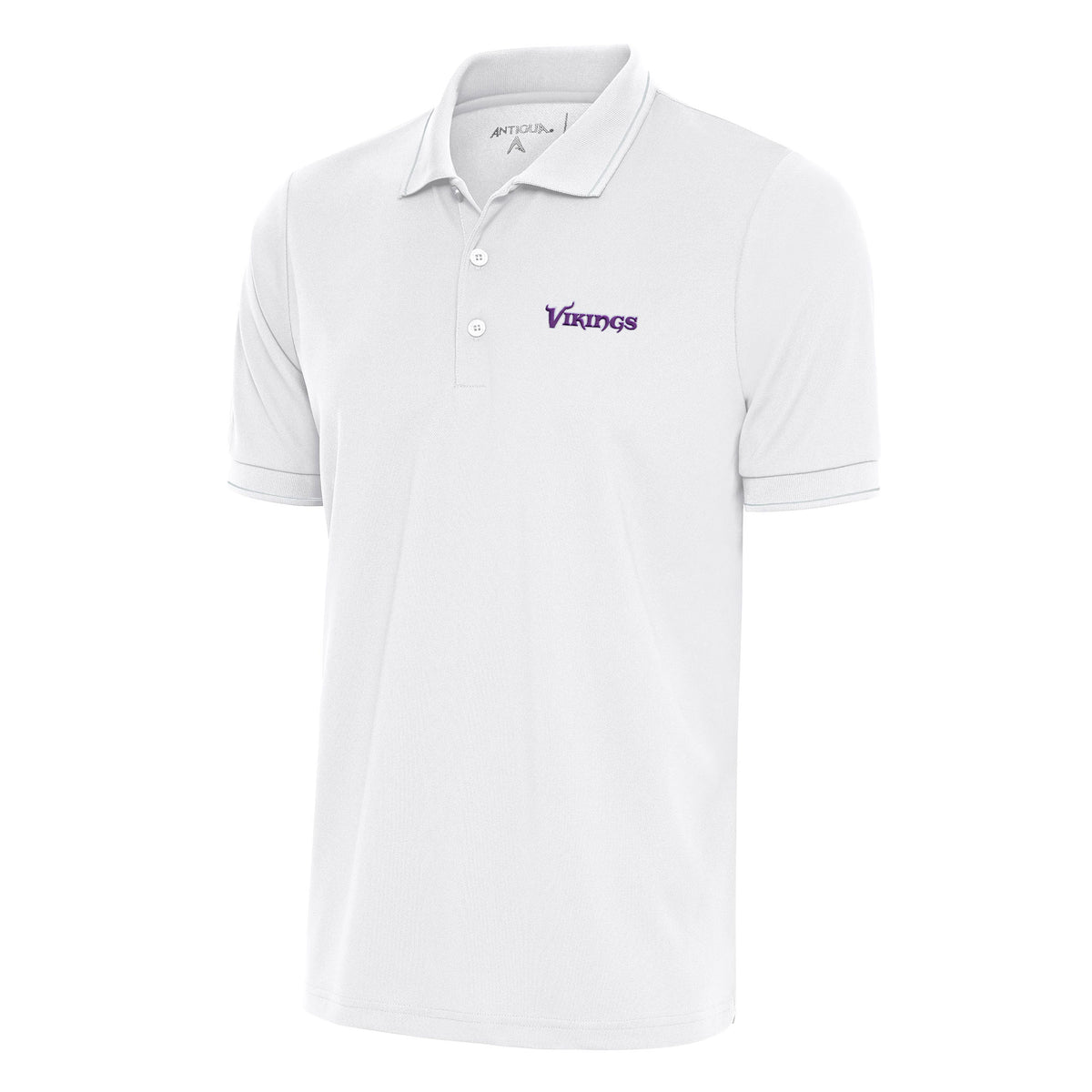 Men's Antigua White Minnesota Vikings Team Logo Throwback Affluent Big & Tall Polo