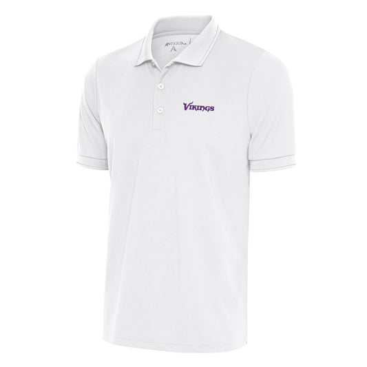 Men's Antigua White Minnesota Vikings Team Logo Throwback Affluent Big & Tall Polo