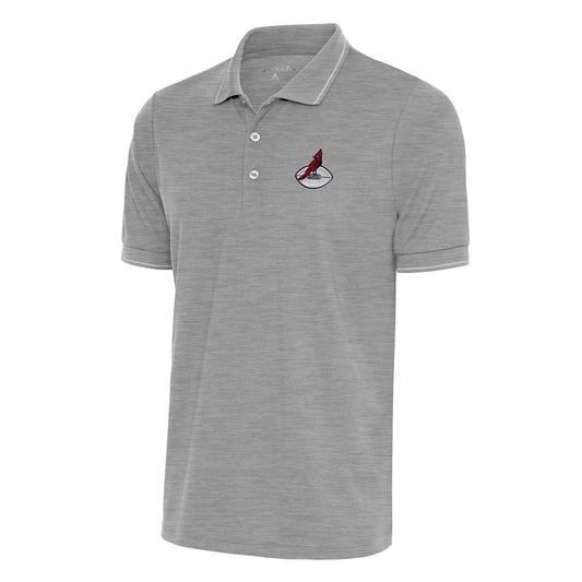 Men's Antigua Heather Gray Arizona Cardinals Team Logo Throwback Affluent Polo