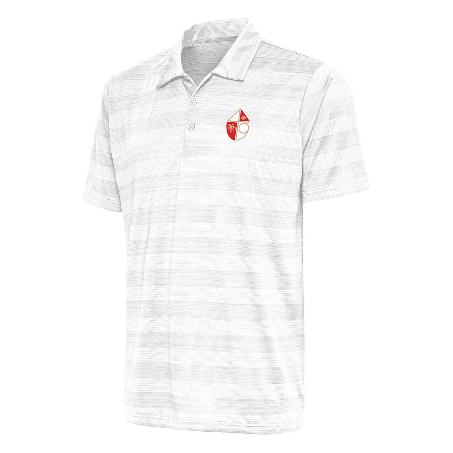 Men's Antigua White San Francisco 49ers Team Logo Throwback Compass Polo