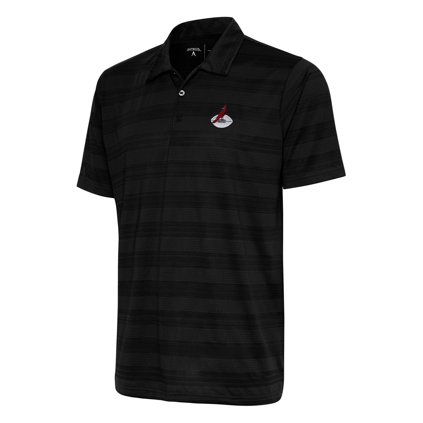 Men's Antigua Black Arizona Cardinals Team Logo Throwback Compass Polo