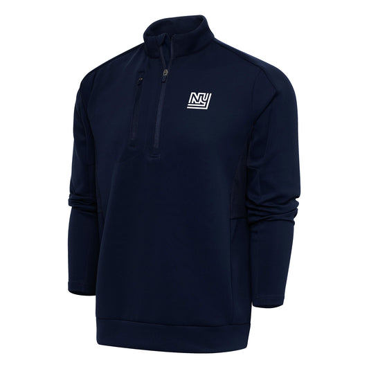 Men's Antigua Navy New York Giants Team Logo Throwback Generation Quarter-Zip Pullover Top