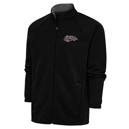 Men's Antigua Black Cincinnati Bengals Team Logo Throwback Links Full-Zip Golf Jacket