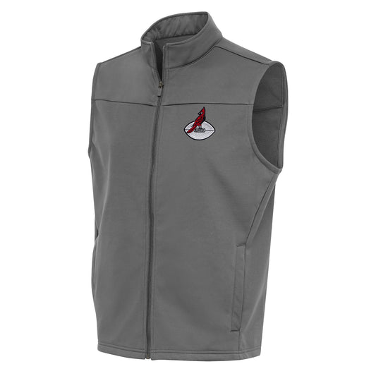 Men's Antigua Steel Arizona Cardinals Team Logo Throwback Links Golf Full-Zip Vest