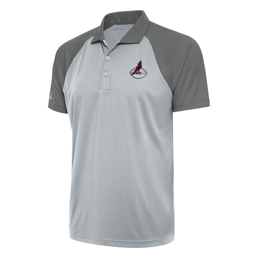 Men's Antigua Silver/Steel Arizona Cardinals Team Logo Throwback Nova Polo