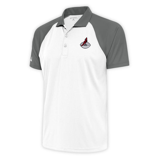 Men's Antigua White/Steel Arizona Cardinals Team Logo Throwback Nova Polo