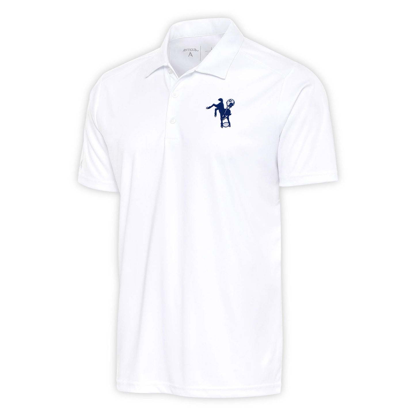 Men's Antigua White Indianapolis Colts Team Logo Throwback Big & Tall Tribute Polo