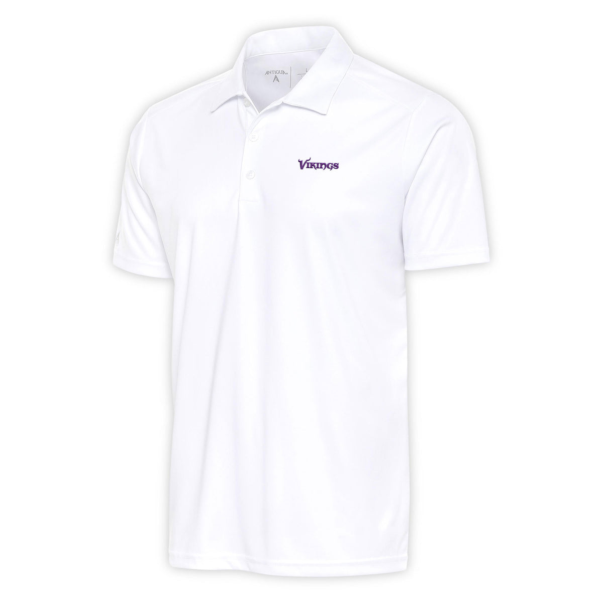 Men's Antigua White Minnesota Vikings Team Logo Throwback Big & Tall Tribute Polo