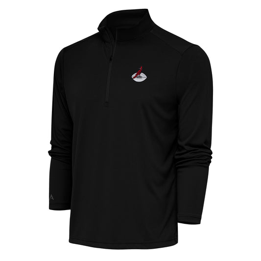 Men's Antigua Black Arizona Cardinals Team Logo Throwback Tribute Quarter-Zip Pullover Top