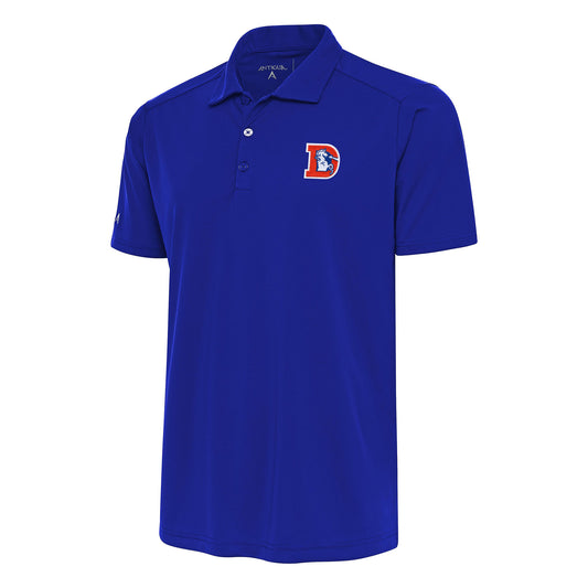 Men's Antigua Royal Denver Broncos Team Logo Throwback Tribute Polo