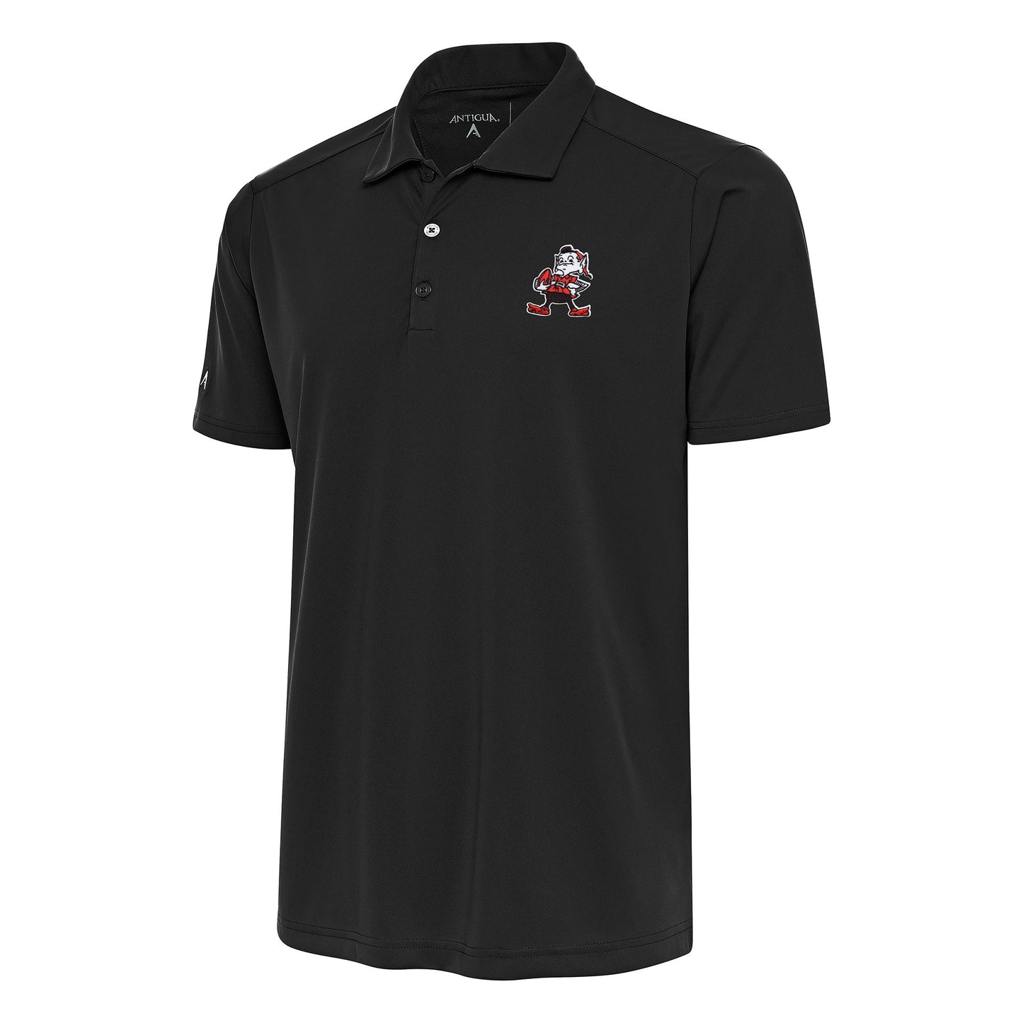 Men's Antigua Charcoal Cleveland Browns Team Logo Throwback Tribute Polo