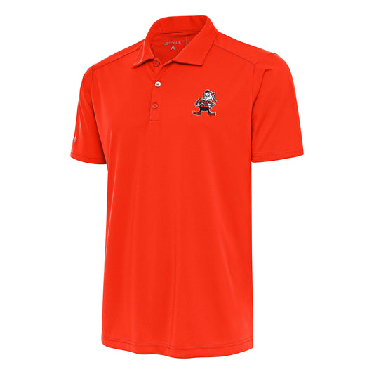 Men's Antigua Orange Cleveland Browns Team Logo Throwback Tribute Polo