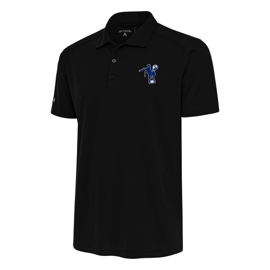 Men's Antigua Black Indianapolis Colts Team Logo Throwback Tribute Polo