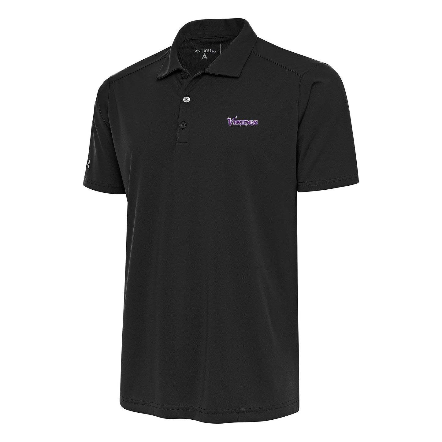 Men's Antigua Charcoal Minnesota Vikings Team Logo Throwback Tribute Polo