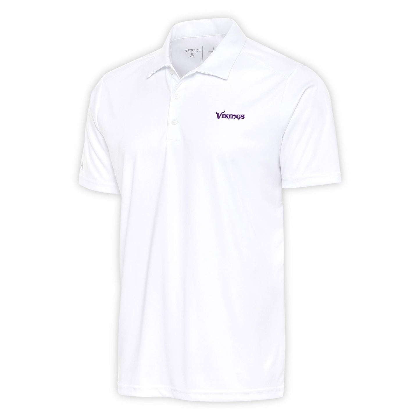 Men's Antigua White Minnesota Vikings Team Logo Throwback Tribute Polo