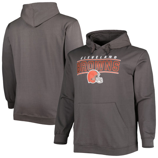 Men's Charcoal Cleveland Browns Big & Tall Logo Pullover Hoodie