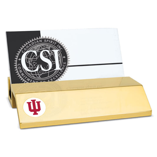 Gold Indiana Hoosiers Team Logo Business Card Holder