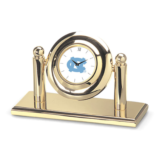 Gold North Carolina Tar Heels Team Logo Arcade Desk Clock