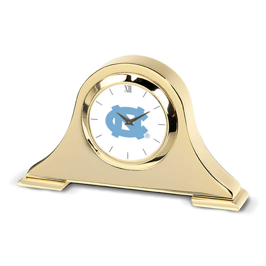 Gold North Carolina Tar Heels Team Logo Napoleon Desk Clock