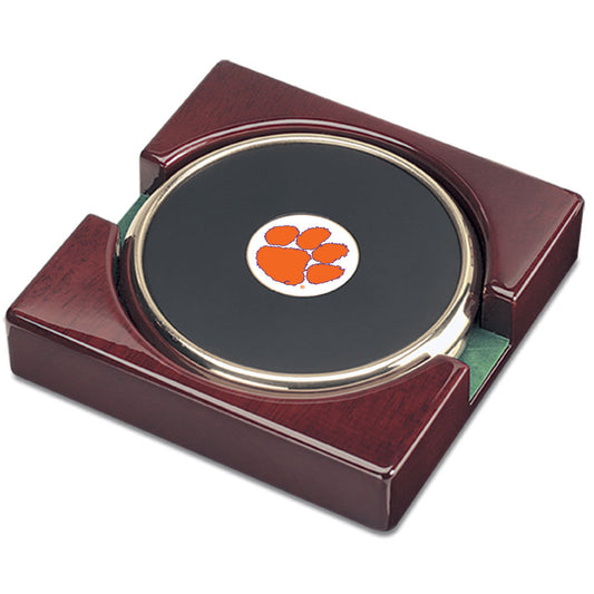 Gold Clemson Tigers Team Logo 2-Piece Coaster Set