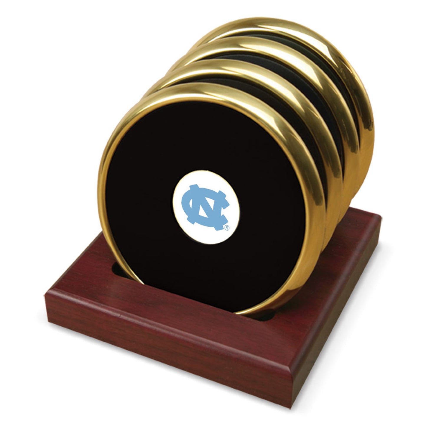 Gold North Carolina Tar Heels Team Logo 4-Piece Coaster Set