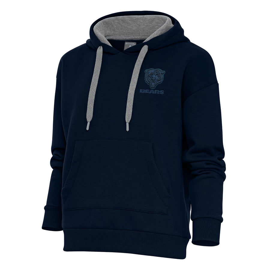 Women's Antigua Navy Chicago Bears Tonal Logo Victory Pullover Hoodie