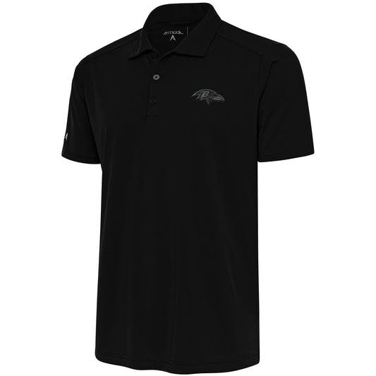 Men's Antigua Black Baltimore Ravens Tonal Logo Tribute Polo