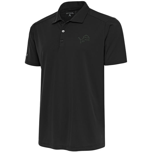 Men's Antigua Charcoal Detroit Lions Tonal Logo Tribute Polo