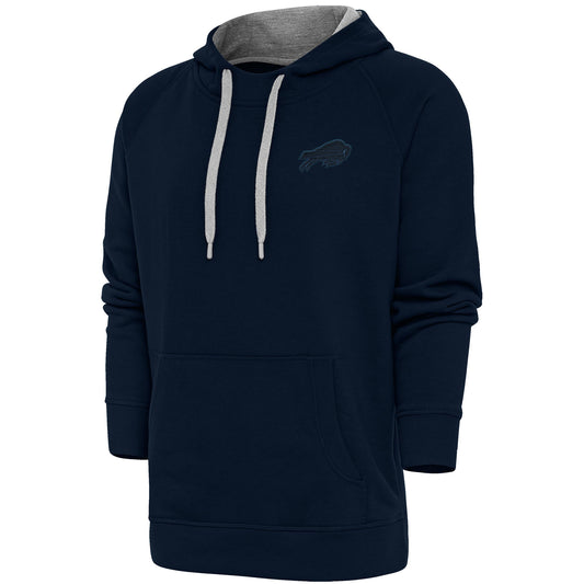 Men's Antigua Navy Buffalo Bills Tonal Logo Victory Pullover Hoodie