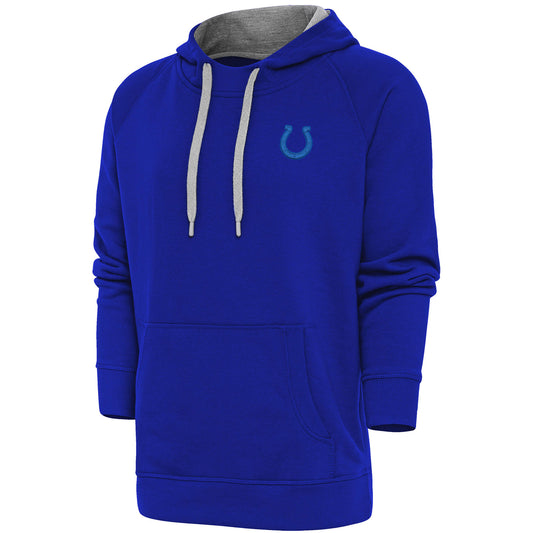 Men's Antigua Royal Indianapolis Colts Tonal Logo Victory Pullover Hoodie